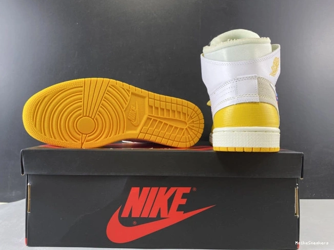 MaikeSneakers Powder Jordan 1 Dark Air NRG White Off-White x AQ0818-149 Yellow-Cone 0812